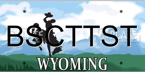 BSCTTST Wyoming License Plate