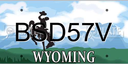 BSD57V Wyoming License Plate