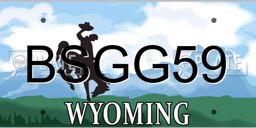 BSGG59 Wyoming License Plate
