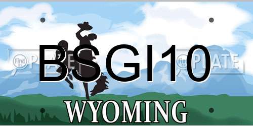 BSGI10 Wyoming License Plate