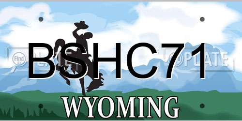 BSHC71 Wyoming License Plate
