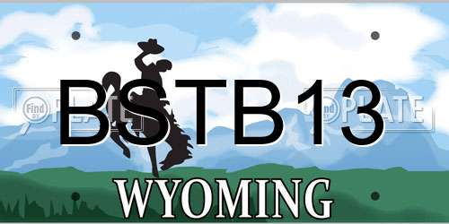 BSTB13 Wyoming License Plate
