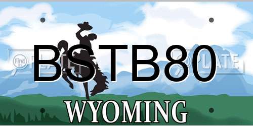 BSTB80 Wyoming License Plate