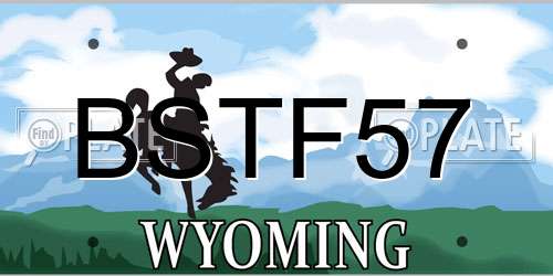 BSTF57 Wyoming License Plate