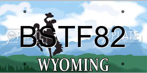 BSTF82 Wyoming License Plate