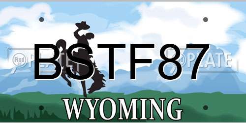 BSTF87 Wyoming License Plate