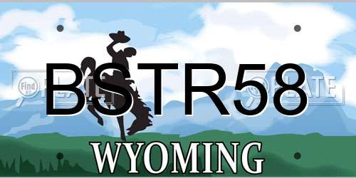 BSTR58 Wyoming License Plate
