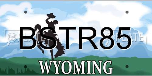 BSTR85 Wyoming License Plate