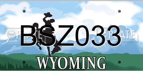 BSZ033 Wyoming License Plate