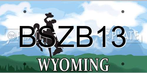 BSZB13 Wyoming License Plate