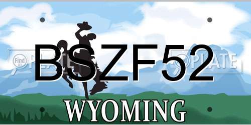 BSZF52 Wyoming License Plate