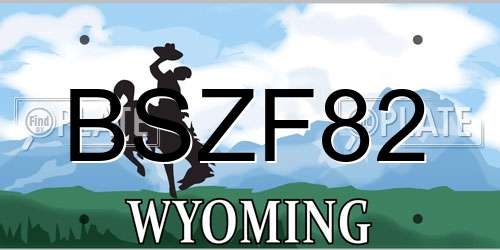 BSZF82 Wyoming License Plate