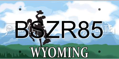 BSZR85 Wyoming License Plate