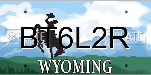 BT6L2R Wyoming License Plate