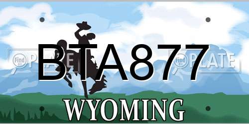 BTA877 Wyoming License Plate