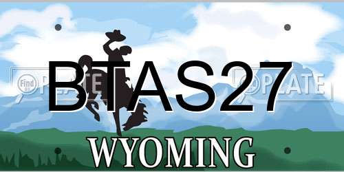 BTAS27 Wyoming License Plate