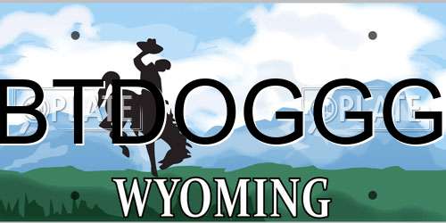 BTDOGGG Wyoming License Plate
