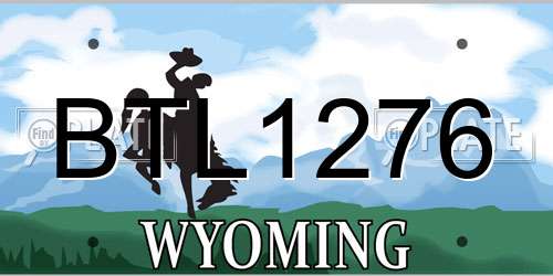 BTL1276 Wyoming License Plate