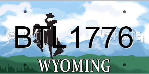 BTL1776 Wyoming License Plate