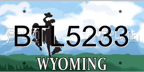 BTL5233 Wyoming License Plate