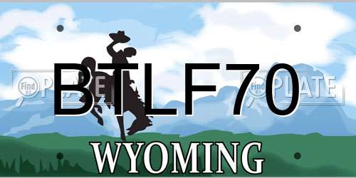BTLF70 Wyoming License Plate