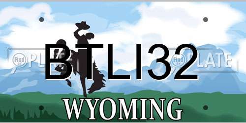 BTLI32 Wyoming License Plate