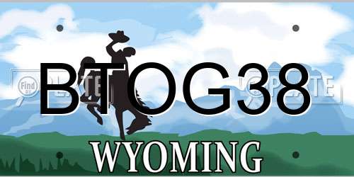 BTOG38 Wyoming License Plate