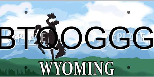 BTQOGGG Wyoming License Plate