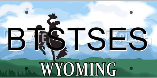BTSTSES Wyoming License Plate