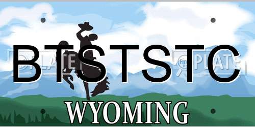 BTSTSTC Wyoming License Plate