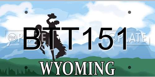BTT151 Wyoming License Plate