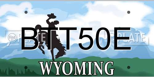 BTT50E Wyoming License Plate
