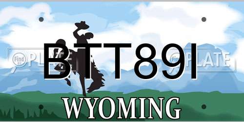 BTT89I Wyoming License Plate