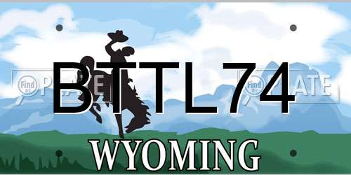 BTTL74 Wyoming License Plate