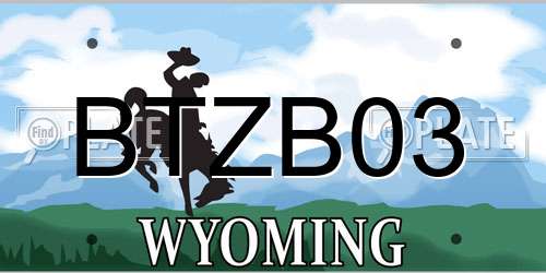 BTZB03 Wyoming License Plate