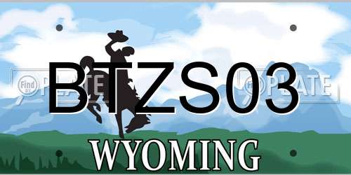 BTZS03 Wyoming License Plate