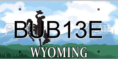 BUB13E Wyoming License Plate