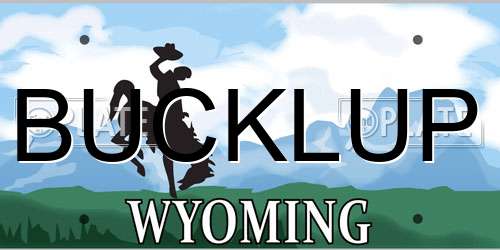 BUCKLUP Wyoming License Plate