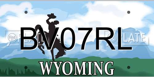 BV07RL Wyoming License Plate