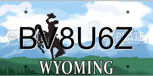 BV8U6Z Wyoming License Plate