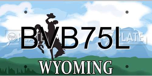 BVB75L Wyoming License Plate