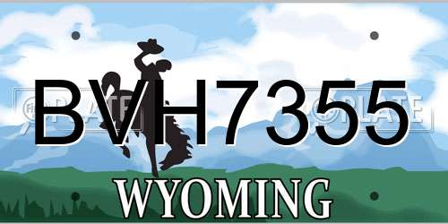 BVH7355 Wyoming License Plate