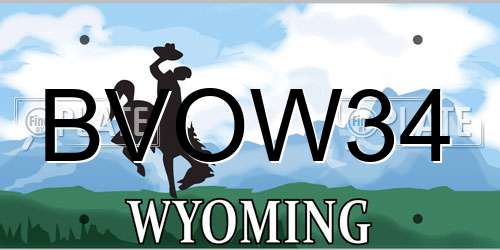 BVOW34 Wyoming License Plate