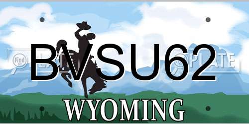 BVSU62 Wyoming License Plate