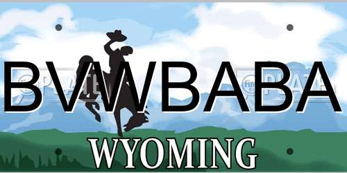 BVWBABA Wyoming License Plate