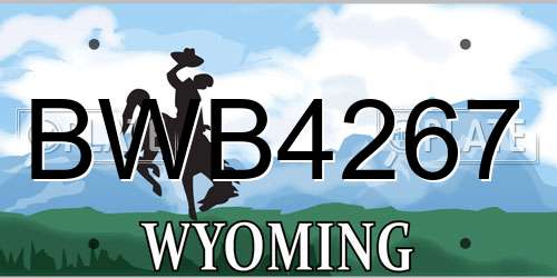 BWB4267 Wyoming License Plate