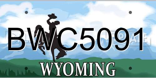 BWC5091 Wyoming License Plate