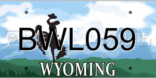 BWL059 Wyoming License Plate