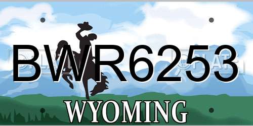 BWR6253 Wyoming License Plate