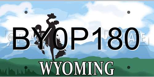 BY0P180 Wyoming License Plate